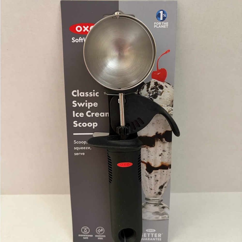 🍨 OXO Good Grips Ice Cream Scoop Black Stainless Steel Trigger Release New